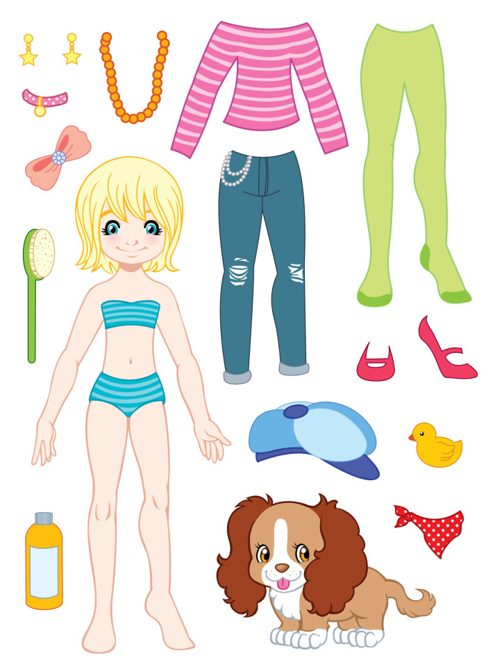 Dress up doll and dog