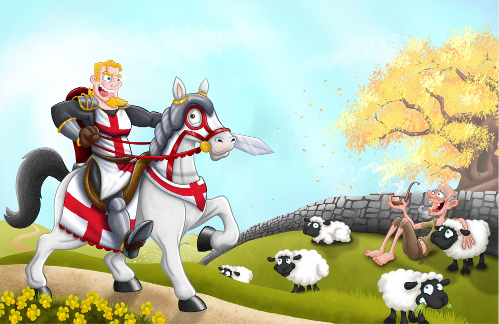 Gallant St George and the Dragon of Wales - Knight on Horseback