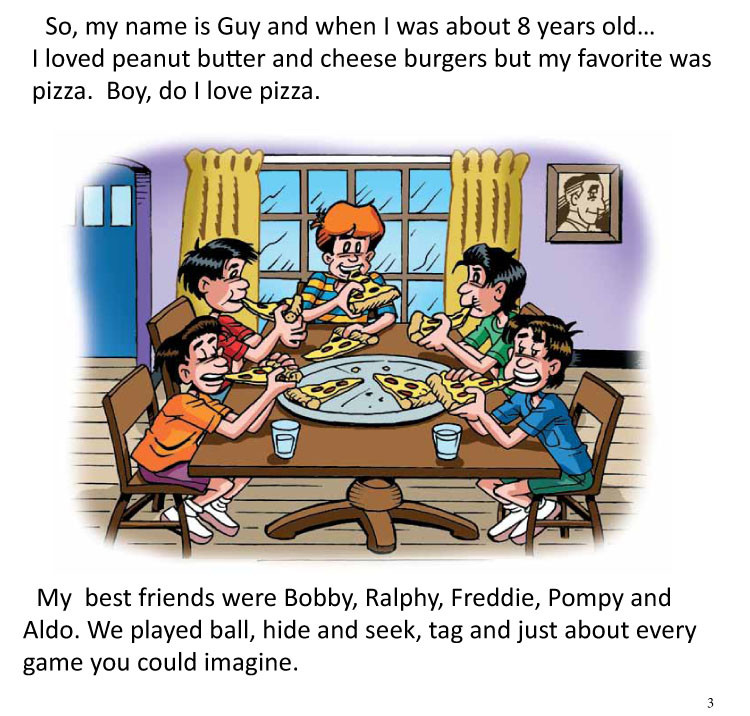 Image 01- Young Guy Marini eats pizza with his young buddies.