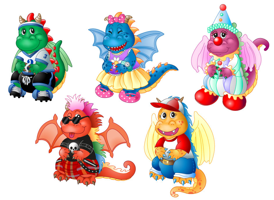 Dressed up dragons