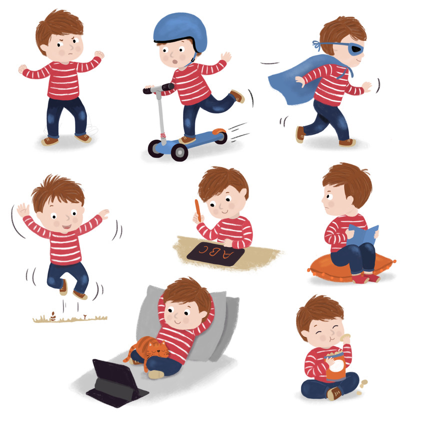 Children’s Character Activity Illustration Set