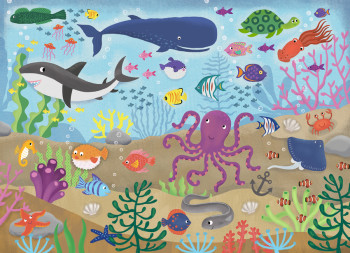 Underwater Ocean Life Illustration
