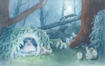 Traditonal Watercolour and Pencil - Tofu Can't Find His Mum