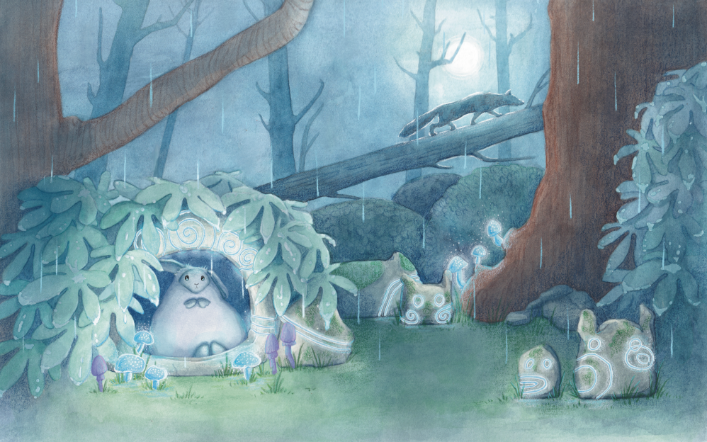 Traditonal Watercolour and Pencil - Tofu Can't Find His Mum