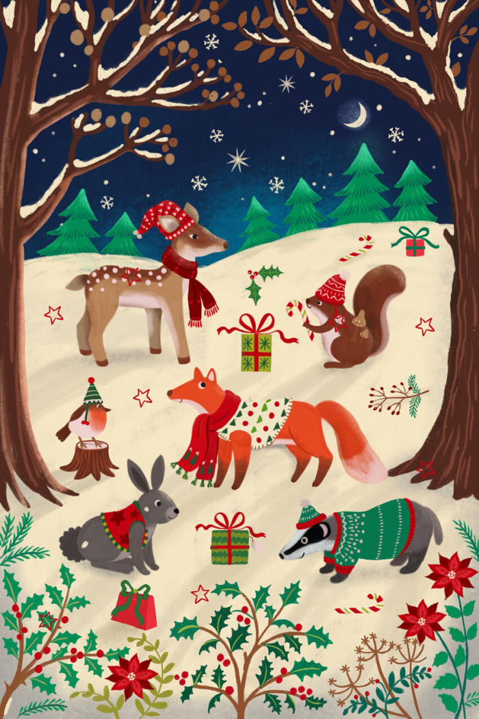 Woodland Christmas Animals – Festive Children’s Illustration