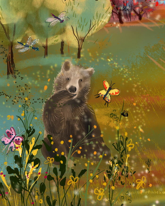 Baby Bear in Meadow