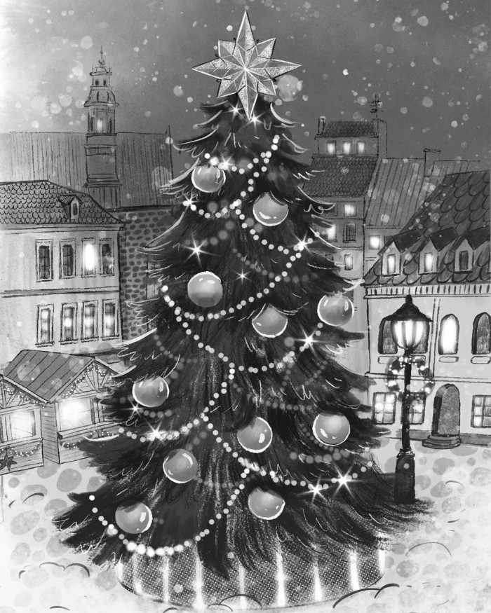 Black and white illustrations