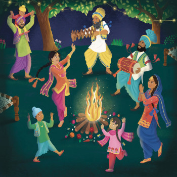 Punjabi Folk Dance Celebration – Cultural Festival Illustration