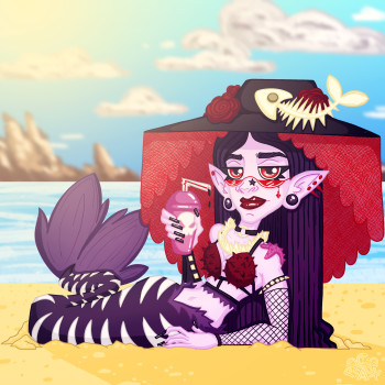 Beach Goth Mermaid