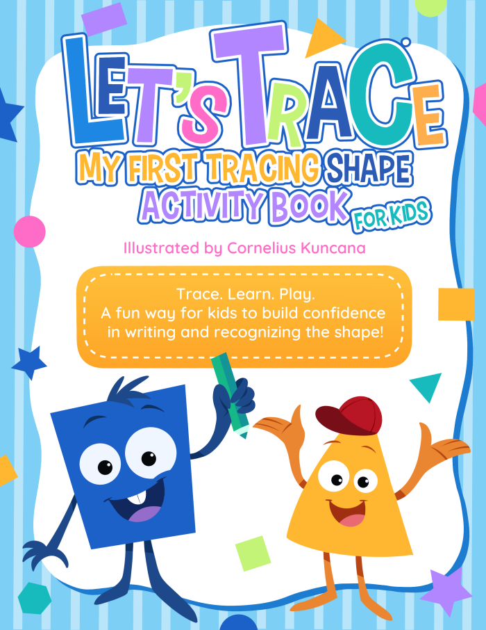 Kids Activity Book Cover | Let's Trace Shape