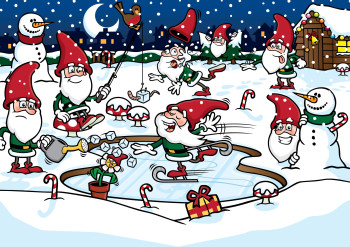Fun Snowy Garden Gnomes