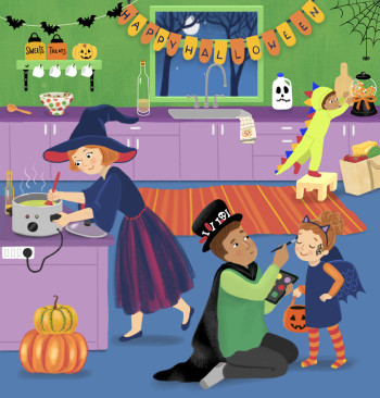 Halloween Costume Party – Children’s Festive Illustration
