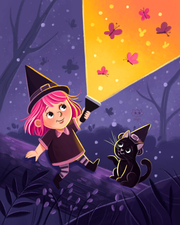 Witch with a flashlight