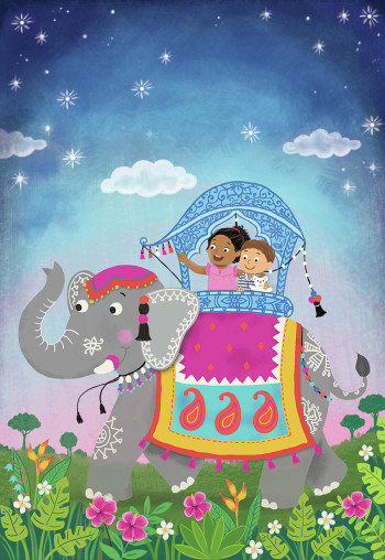 Magical Elephant Ride – Children’s Fantasy Illustration