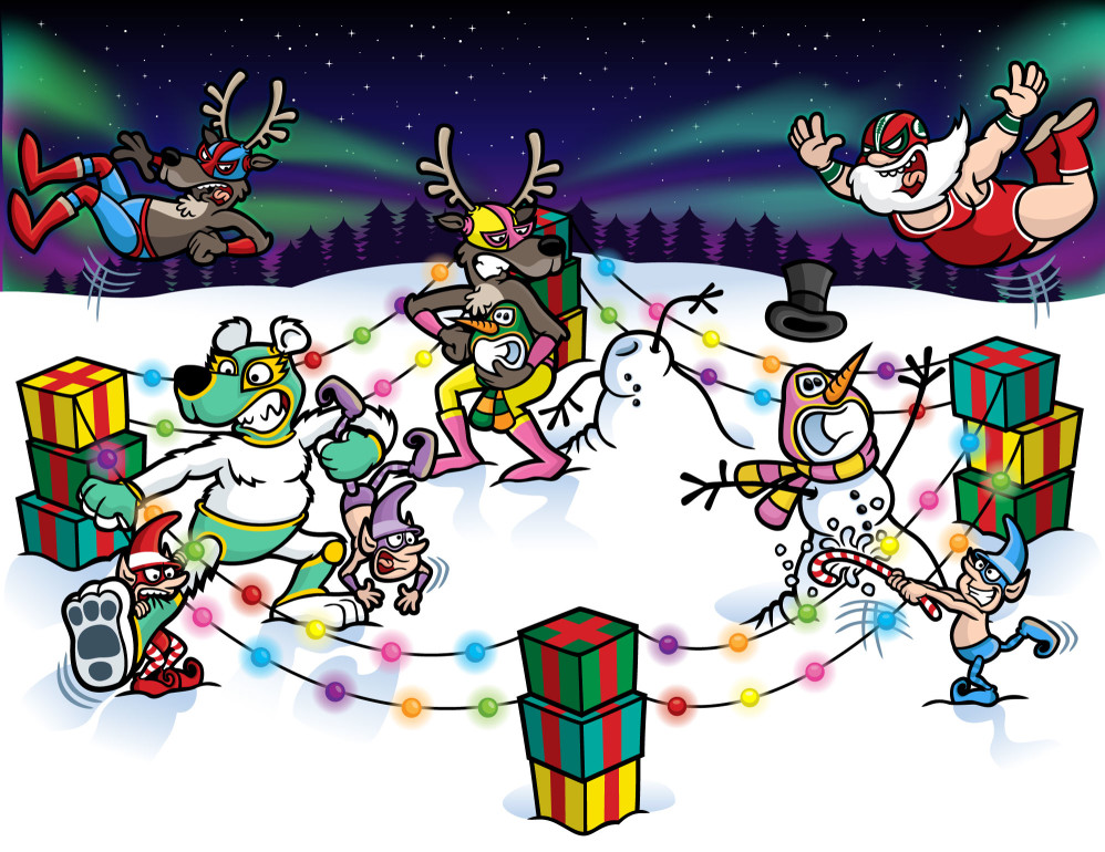 Christmas Lucha Libre Wrestling Scene