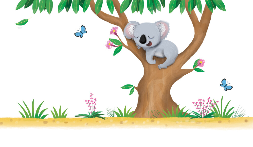Koala spread from 'What Do Baby Animals Do' published by Penguin Books
