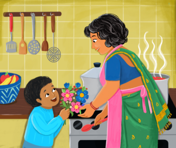 Mother’s Day Kitchen Scene – Family Illustration