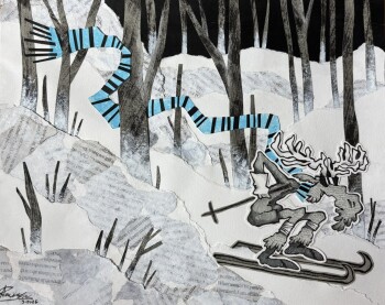 Skiing Moose