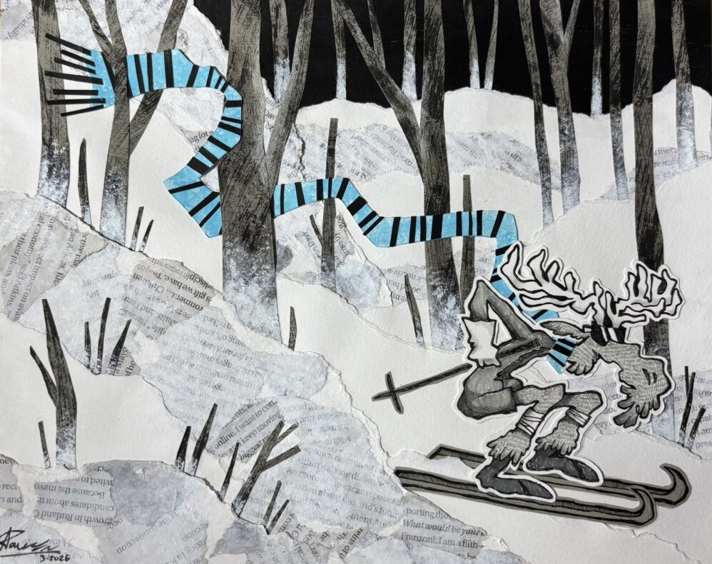 Skiing Moose
