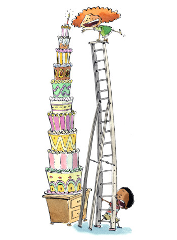 The tallest, bestest birthday cake in the world!