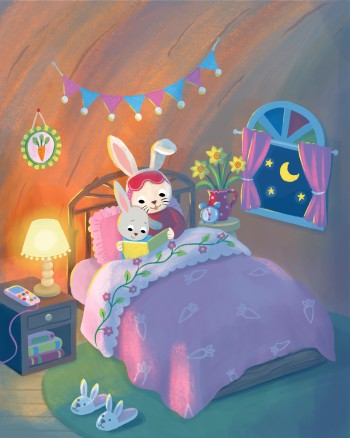 Bedtime Bunny Story – Cozy Children’s Nighttime Illustration
