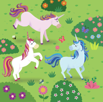 Unicorn Garden Illustration