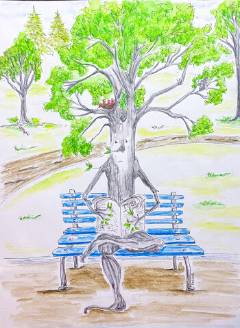 Tree Reading the Newspaper