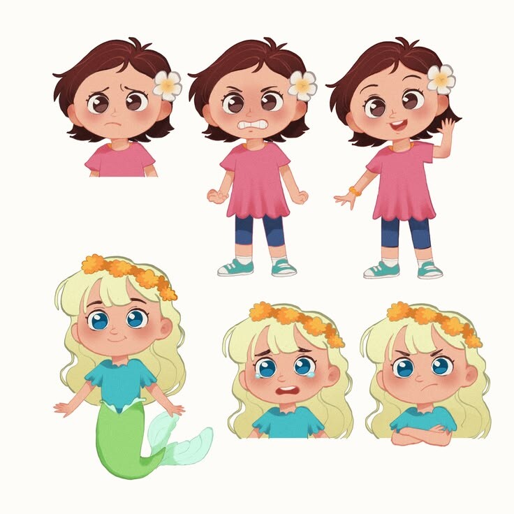 Character Design Lila & Ayla from Mermaid in Lake