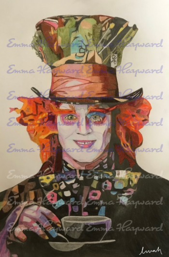 Mad Hatter- Alice in Wonderland Colour Pencil Drawing