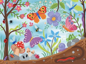 Mini Beast Garden – Nature Exploration Illustration