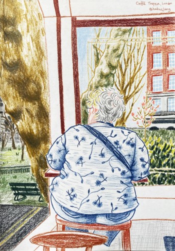 Russell Square, London, colour pencils
