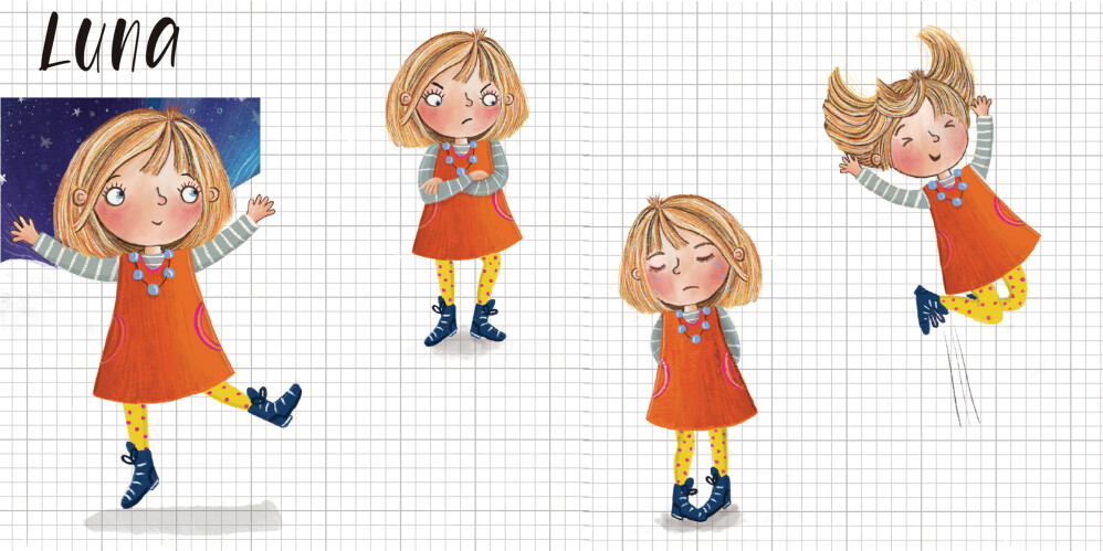 Luna character design sheet