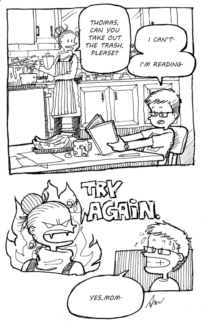 "Try Again" - cartoon