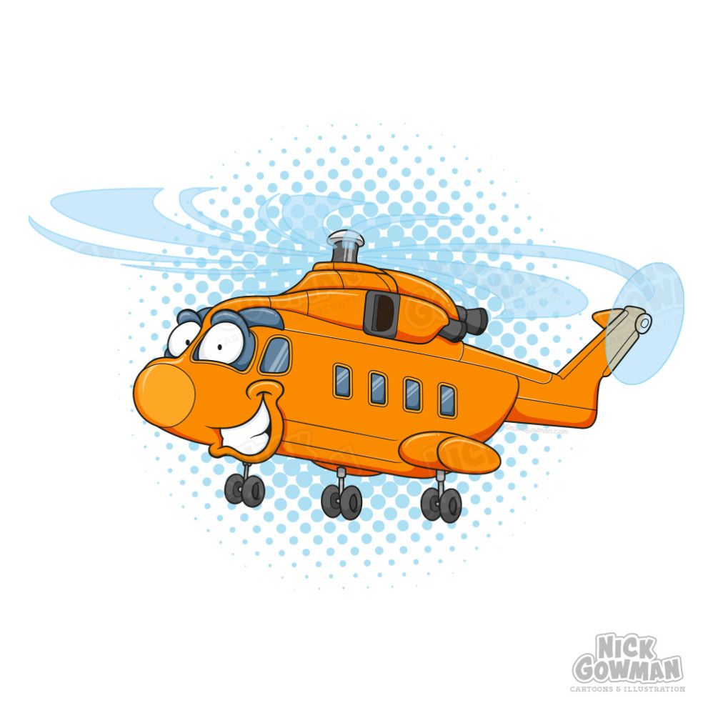 Cartoon Helicopter Character