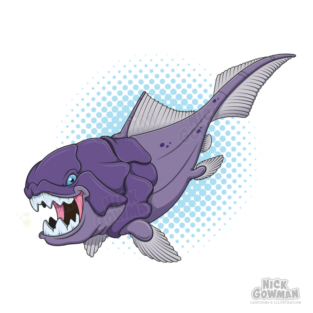 Cartoon Dunkleosteus