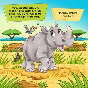 Rhino and the Oxpecker — Educational Illustration
