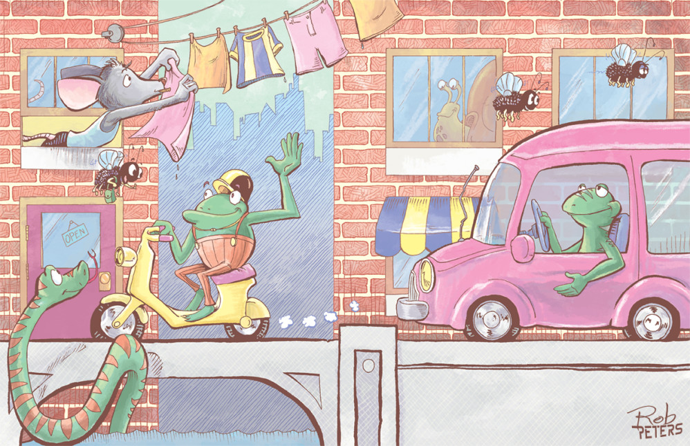 Frog in the city