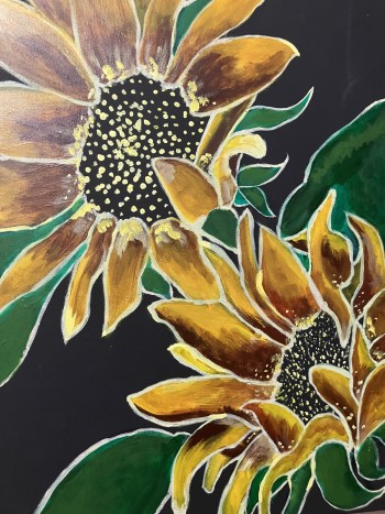Metallic sunflowers