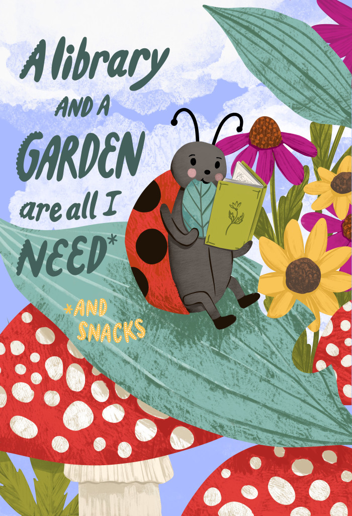 Ladybug, Library and a Garden