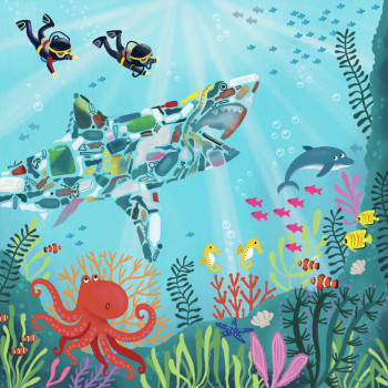 Ocean Pollution Awareness Illustration