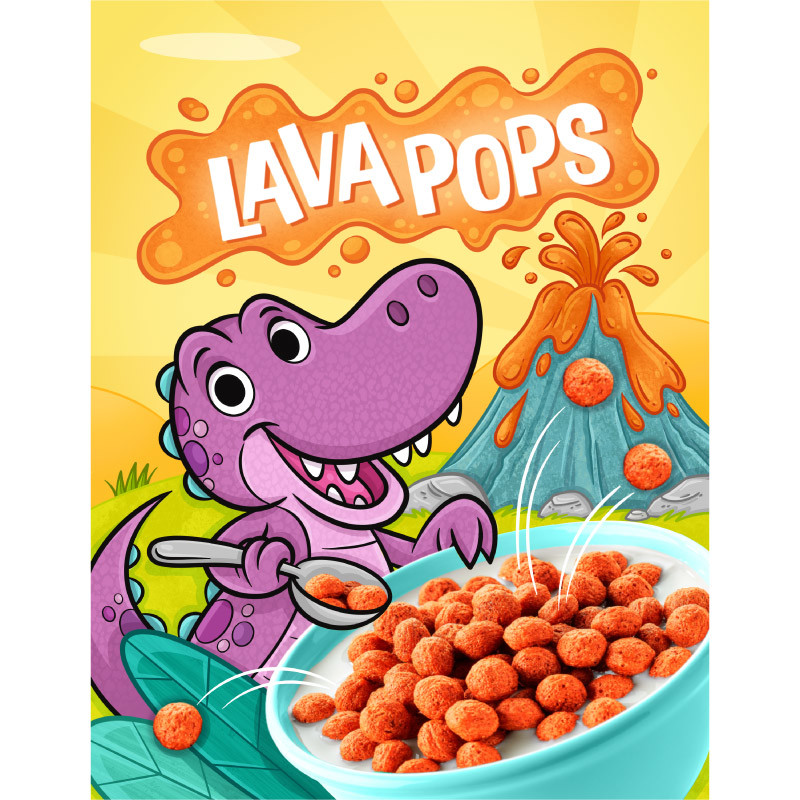 Lava Pops — Cereal Box Concept Art