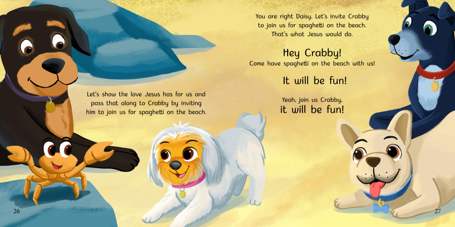 Nadia Ronquillo illustrates the childrens book Spaghetti on The Beach