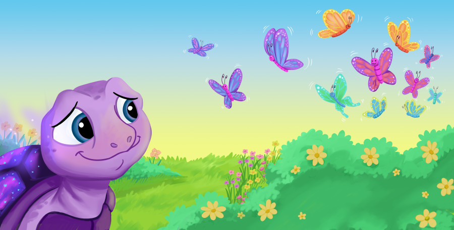 Nadia Ronquillo illustrated "The Silly Adventures of Tilly the Purple Turtle"