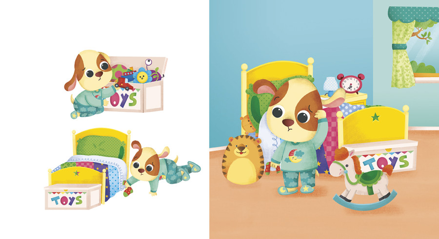 Bear's potty time + Time for bed Puppy