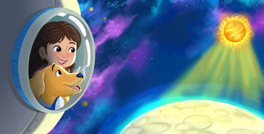 Nadia Ronquillo illustrates Charlie's Space Adventures: Mission to the Moon