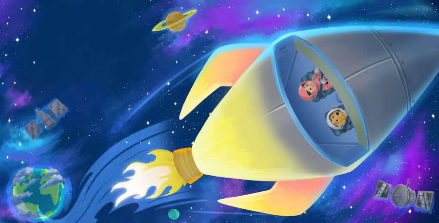 Nadia Ronquillo illustrates Charlie's Space Adventures: Mission to the Moon