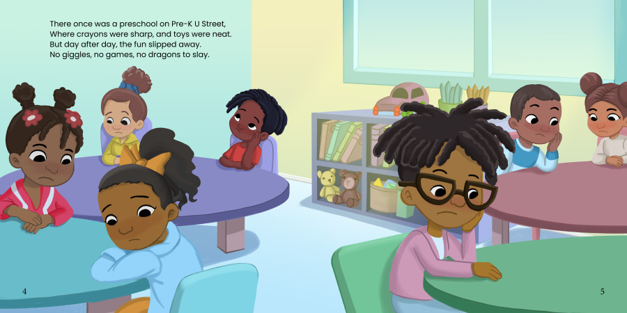 Nadia Ronquillo illustrates The Preschool That Lost It's Imagination