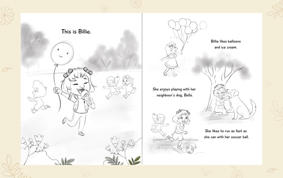 Talwinder Anant illustrates "Billie buys a bicycle"  by Monisha Sharma.