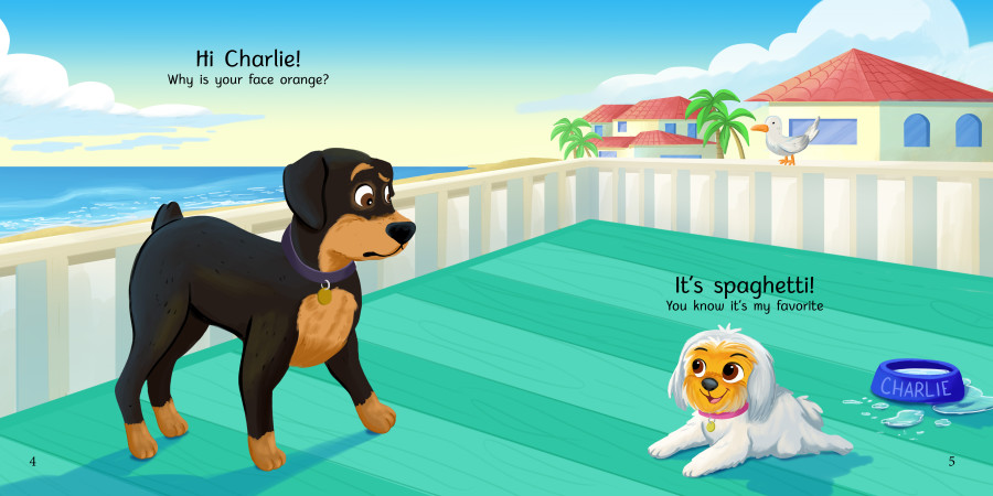 Nadia Ronquillo illustrates the childrens book Spaghetti on The Beach