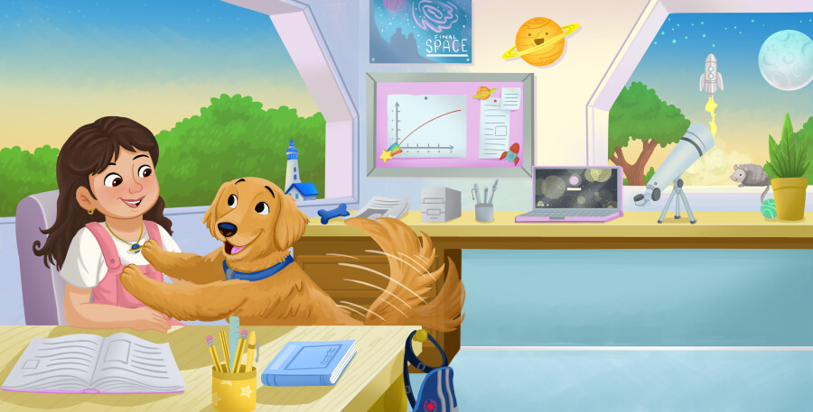 Nadia Ronquillo illustrates Charlie's Space Adventures: Mission to the Moon
